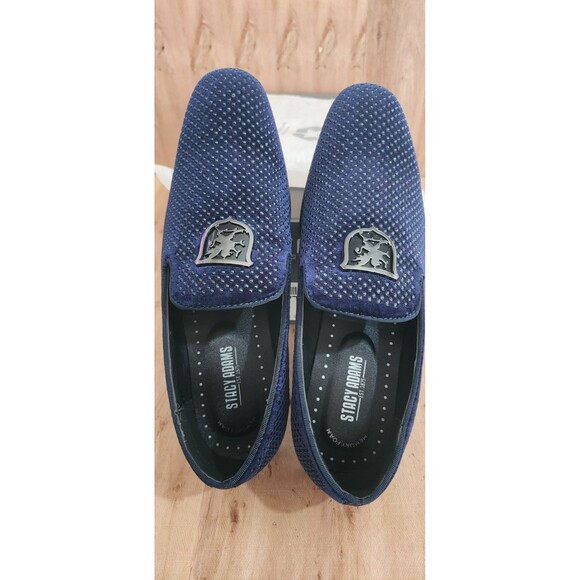 NIB Stacy Adams Blue Velvet Studded Men’s Dress Shoes Size 9M main image 4